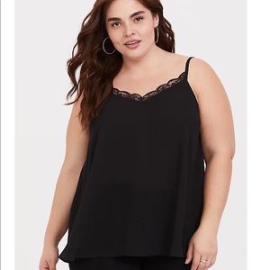 BLACK CHIFFON DOUBLE LAYER CAMI, size 3
